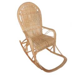 плетеное кресло-качалка Классика с заплетенной спинкой